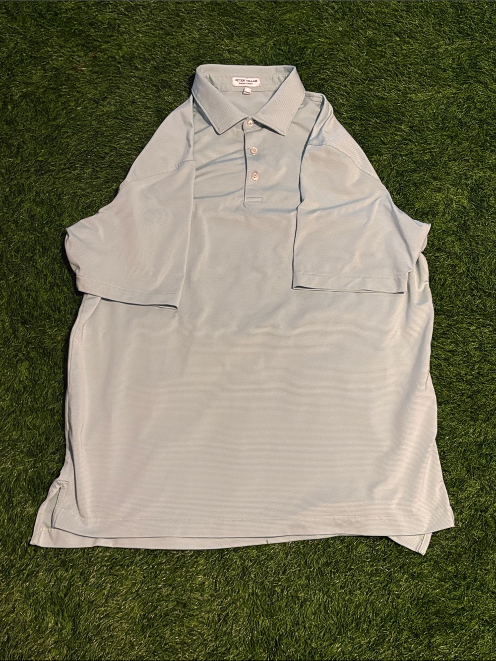 Peter Millar Summer Comfort  Light Grey Polo Shirt - Performance Fabric Large